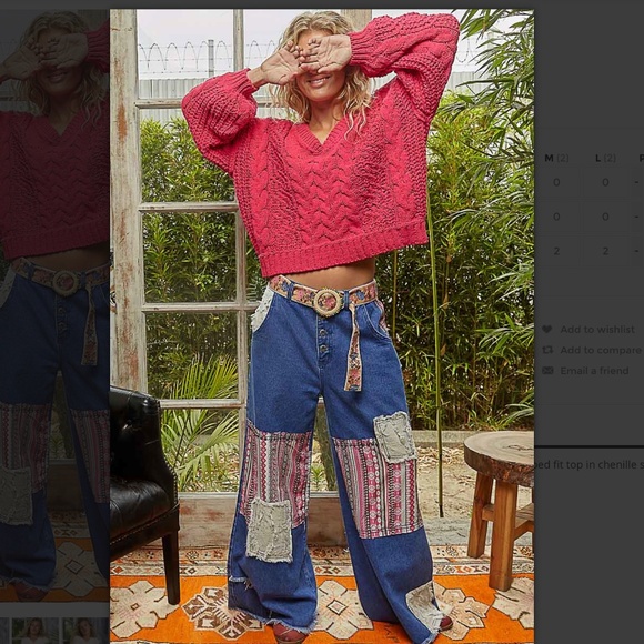 POL “ Alexia “ POL Denim Pants with Printed Contrast and Stud Detail 34 - Picture 3 of 12